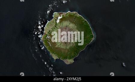 Tristan da Cunha Island im Südatlantik auf einem Satellitenbild vom 8. Dezember 2019 Stockfoto