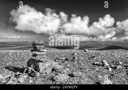 Blick vom Berg Elgahogna, Femundsmarka Nationalpark, zum See Femunden, Hedmar Fylke, Norwegen, Juli 2011, Europa Stockfoto