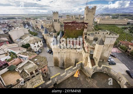 Castillo palacio de Olite, comunidad foral de Navarra, Spanien, Europa Stockfoto