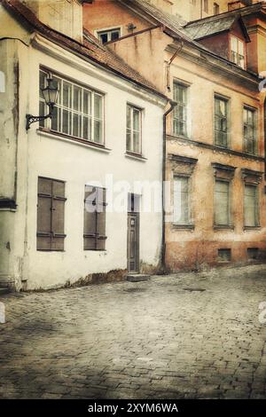 Retro-Stil Bild der alten europäischen Straße Stockfoto