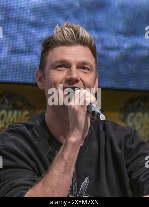 DORTMUND, 7. Dezember 2019: Nick Carter (*1980, US-amerikanischer Musiker und Sänger Backstreet Boys) spricht über seine Erfahrungen beim German Comic C Stockfoto