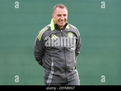 Celtic Manager Brendan Rodgers während des Trainings im Lennoxtown Training Centre, Glasgow. Bilddatum: Freitag, 30. August 2024. Stockfoto