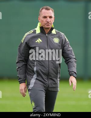 Celtic Manager Brendan Rodgers während des Trainings im Lennoxtown Training Centre, Glasgow. Bilddatum: Freitag, 30. August 2024. Stockfoto