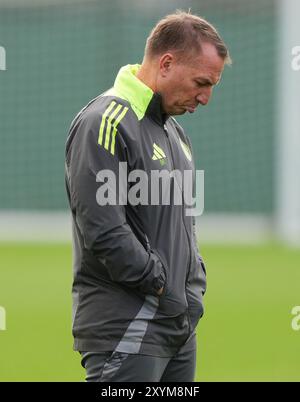 Celtic Manager Brendan Rodgers während des Trainings im Lennoxtown Training Centre, Glasgow. Bilddatum: Freitag, 30. August 2024. Stockfoto