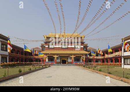 Lumbini, Nepal, 26. November 2014: Foto des kanadischen buddhistischen Tempels in Asien Stockfoto