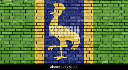 Flagge Uganda auf Stein Wand gemalt Stockfoto