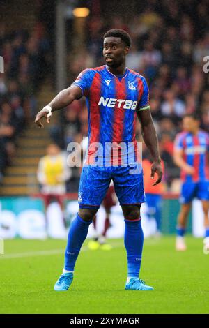 London, Großbritannien. August 2024. Marc Guehi (6) von Crystal Palace während des Spiels Crystal Palace FC gegen West Ham United FC English Premier League im Selhurst Park, London, England, Vereinigtes Königreich am 24. August 2024 Credit: Every Second Media/Alamy Live News Stockfoto