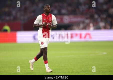 Amsterdam, Niederlande. August 2024. AMSTERDAM, NIEDERLANDE - 29. AUGUST: Jorthy Mokio vom AFC Ajax während des Play-offs-Spiels zwischen AFC Ajax und Jagiellonia Bialystok in der Johan Cruijff Arena am 29. August 2024 in Amsterdam. (Foto von Peter Lous/Orange Pictures) Credit: Orange Pics BV/Alamy Live News Stockfoto