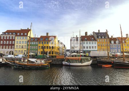 Kopenhagen Skyline der Stadt am Hafen Nyhavn, Kopenhagen, Dänemark Stockfoto