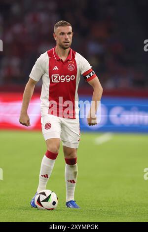 Amsterdam, Niederlande. August 2024. AMSTERDAM, NIEDERLANDE - 29. AUGUST: Jordan Henderson vom AFC Ajax während des Play-offs-Spiels zwischen AFC Ajax und Jagiellonia Bialystok in der Johan Cruijff Arena am 29. August 2024 in Amsterdam. (Foto: Peter Lous/Orange Pictures) Credit: dpa/Alamy Live News Stockfoto