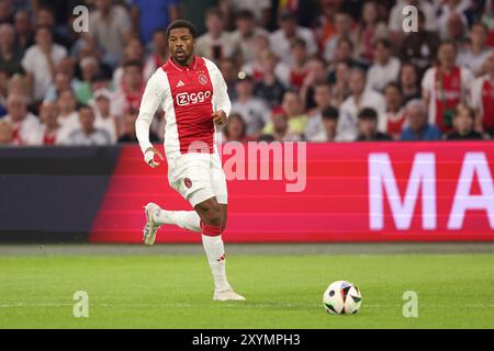 Amsterdam, Niederlande. August 2024. AMSTERDAM, NIEDERLANDE - 29. AUGUST: Chuba Akpom von AFC Ajax während des Play-offs-Spiels zwischen AFC Ajax und Jagiellonia Bialystok in der Johan Cruijff Arena am 29. August 2024 in Amsterdam. (Foto: Peter Lous/Orange Pictures) Credit: dpa/Alamy Live News Stockfoto