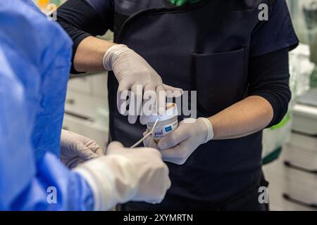 Istanbul, Türkei 29. Februar 2024; Myval, Eine neuartige Transkatheter-Herzklappe zur Behandlung schwerer Aortenstenosen. Myval Transcatheter Heart Va Stockfoto