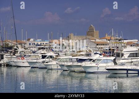 Saintes-Maries-de-la-Mer, Frankreich, Marina in Saintes-Maries-de-la-Mer, Südfrankreich, Europa Stockfoto