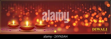 Vektor-Illustration von Happy Diwali, Social Media Post Stock Vektor
