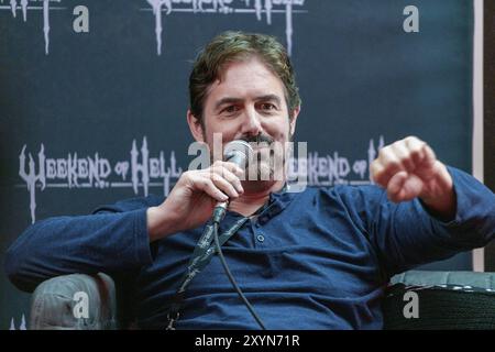 Düsseldorf-NEUSS, 2. November 2019: Zach Galligan (*1964, US-amerikanischer Schauspieler Gremlins) spricht bei We über seine Erfahrungen in der Filmindustrie Stockfoto