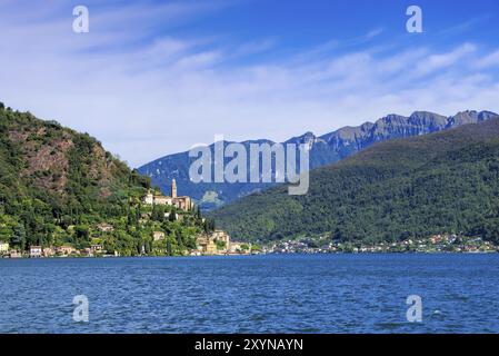 Morcote am Luganersee, Schweiz, Morcote am Luganersee, Schweiz, Europa Stockfoto