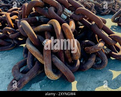 Rostiger Ketten Hintergrund. Stockfoto