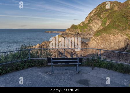 Rapparee Cove in der Nähe von Ilfracombe in North Devon, England, Großbritannien, mit Blick auf den Bristol Channel Stockfoto