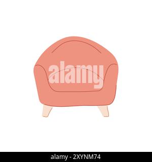 Komfortabler Sessel Wohnraum in flachem Stil. Wohnzimmer mit weichen Möbeln für Design. Vektorillustration auf weißem Hintergrund isoliert. Stock Vektor