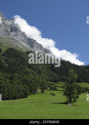 Landschaft am Anfang der Susten-Passtraße (Westseite), Schweiz, Europa Stockfoto