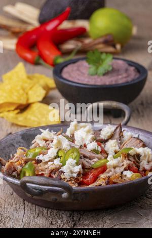 Schweinefleisch in einer Pfanne Stockfoto