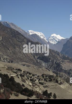 Ghusang, Altes Dorf In Der Nähe Von Manang Stockfoto