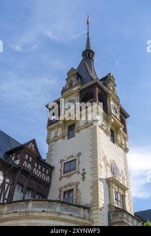 SINAIA, WALACHEI/RUMÄNIEN, 21. SEPTEMBER: Außenansicht der Burg Peles in Sinaia Walachei Rumänien am 21. September 2018 Stockfoto