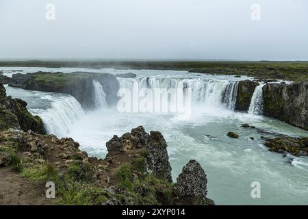 Der berühmte Wasserfall Godafoss im Norden Islands Stockfoto