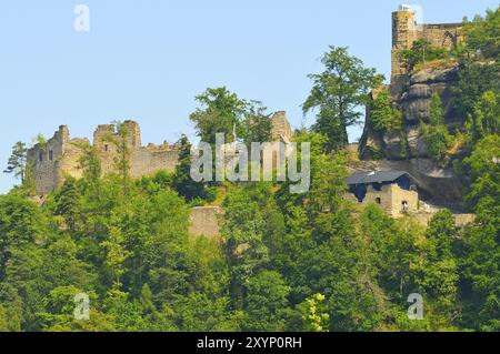 Der Oybin im Zittau-Gebirge in Sachsen. Der Oybin-Berg im Zittau-Gebirge in Sachsen Stockfoto