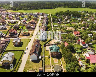 Aus der Vogelperspektive auf die Landschaft in der Nähe von Moskau, Russland, Europa Stockfoto