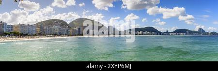 Panorama-Bild der Copacabana in Rio De Janeiro Stockfoto