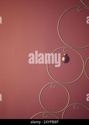 Alte vintage Weihnachtskugel auf eine abstrakte Christbaumschmuck, retro Farbe stilisierte mit Platz für Text oder Bild Stockfoto