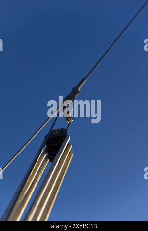 Boje an Bord einer Segelyacht Stockfoto