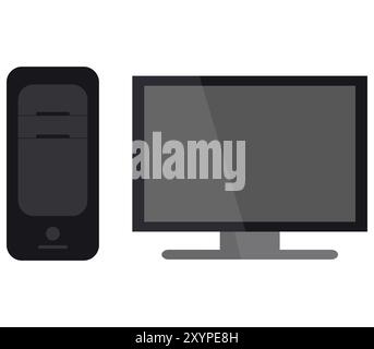 Computersymbol in Vektor auf weißem Hintergrund Stockfoto