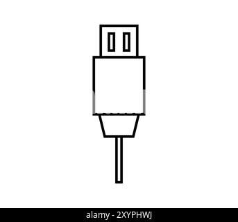 Symbol für USB-Buchse in Vektor auf weißem Hintergrund Stockfoto