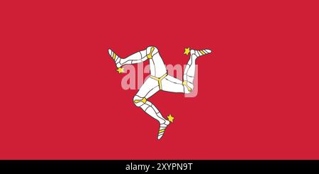 Flagge der Isle of man. Vektor Stock Vektor