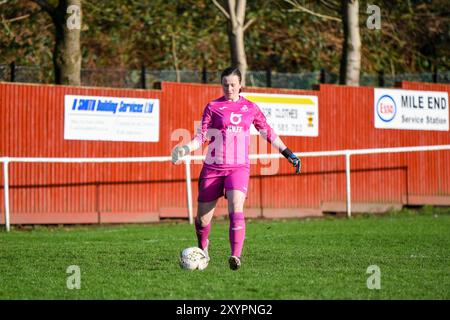 Briton Ferry, Wales. 12. Januar 2020. Torhüterin Deanna Lewis von den Swansea City Ladies beim Spiel der Orchard Welsh Premier Women's League zwischen Briton Ferry Llansawel Ladies und Swansea City Ladies am 12. Januar 2020 in der Old Road in Briton Ferry, Wales, Großbritannien. Quelle: Duncan Thomas/Majestic Media. Stockfoto