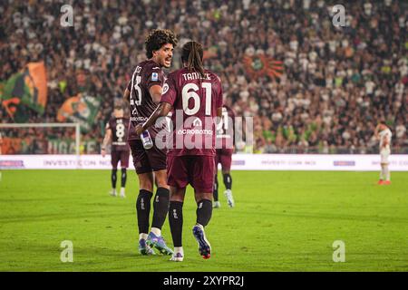 Venedig, Italien. 30. August 2024. Während des Fußballspiels der Serie A zwischen Venezia und Turin im Pier Luigi Penzo Stadion in Venedig, Nord-Italien - Freitag, 30. August 2024. Sport - Fußball . (Foto: Marco Alpozzi/Lapresse) Credit: LaPresse/Alamy Live News Stockfoto