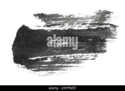 Abstrakte Pinselstriche mit schwarzer Kalligraphietinte auf weißem Reispapier Stockfoto