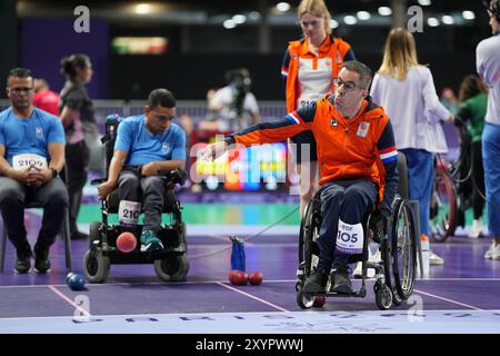 Paris, Frankreich. 30. August 2024. PARIS, FRANKREICH - AUGUST 30: Daniel Perez aus den Niederlanden tritt am 30. August 2024 in Paris an der Paralympischen Paralympischen Paralympischen Paralympischen Parisspiele Paris 2024 in der South Paris Arena an. (Foto von Patrick Goosen/BSR Agency) Credit: BSR Agency/Alamy Live News Stockfoto