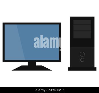 Computersymbol in Vektor auf weißem Hintergrund Stockfoto