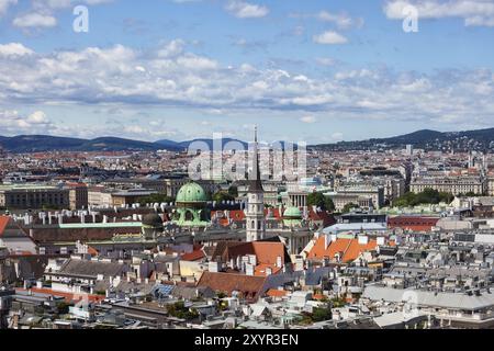 Stadt Wien Stadtbild in Österreich, Blick von oben über die Stadt Stockfoto