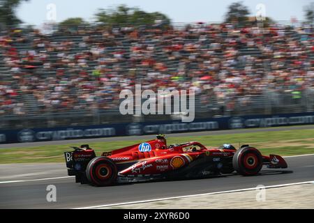 Monza, Italien. 30. August 2024. Charles Leclerc (MON) - Scuderia Ferrari - Ferrari SF-24 - Ferrari während des Trainings, 30. August, von Formel 1 Pirelli Gran Premio d'Italia 2024, geplant auf der Autodromo Nazionale di Monza in Monza (MB) Italien - 29. August bis 1. September 2024 (Foto: Alessio de Marco/SIPA USA) Credit: SIPA USA/Alamy Live News Stockfoto