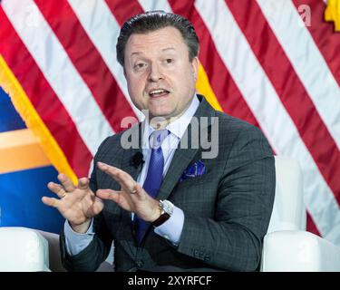 Washington, Usa. 30. August 2024. Jan Jekielek, Herausgeber der Epoch Times, sprach auf dem Moms for Liberty National Summit im JW Marriott Washington in Washington, DC. (Foto: Michael Brochstein/SIPA USA) Credit: SIPA USA/Alamy Live News Stockfoto