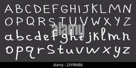 Alphabet mit Schwarzen Brettern für die Schule. Kapital. Großbuchstaben und Kleinbuchstaben. Stock Vektor