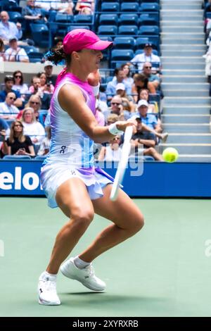 IgA Swiatek (POL) tritt in Runde 1 der US Open Tennis 2024 an. Stockfoto