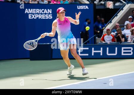 IgA Swiatek (POL) tritt in Runde 1 der US Open Tennis 2024 an. Stockfoto
