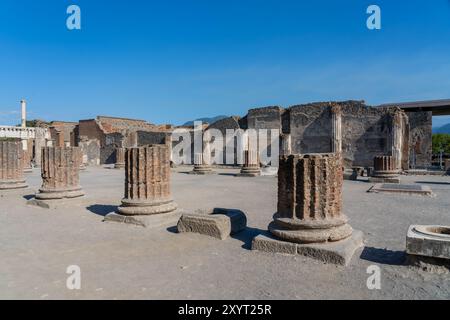 Ruinen der antiken Stadt Pompeji in Neapel, Italien. Pompeji war eine römische Stadt, die nach dem Ausbruch des Vesuvs im Jahre 79 n. Chr. in Asche begraben wurde. Stockfoto