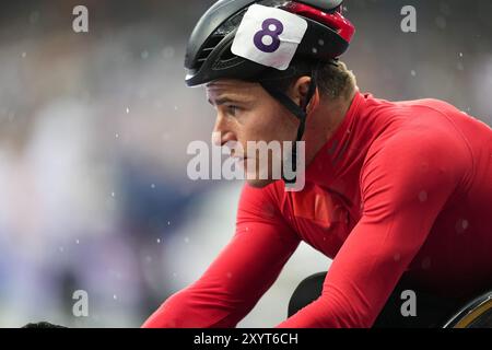 Saint-Denis, Frankreich. 30. August 2024. BLUM Fabian (SUI) Leichtathletik : 400 m T52-Finale der Männer während der Paralympischen Spiele 2024 in Paris im Stade de France in Saint-Denis, Frankreich. Quelle: AFLO SPORT/Alamy Live News Stockfoto