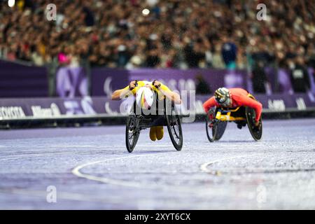 Saint-Denis, Frankreich. 30. August 2024. CARABIN Maxime (BEL) Athletics : 400 m T52-Finale der Männer während der Paralympischen Spiele 2024 in Paris im Stade de France in Saint-Denis, Frankreich. Quelle: AFLO SPORT/Alamy Live News Stockfoto